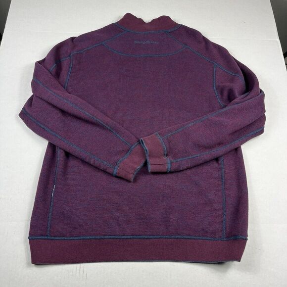 Tommy Bahama Mens Flipshore Half Zip Sweatshirt Blue Burgundy Reversible XL/XXL - Picture 8 of 11